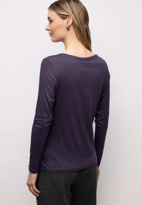 Basic Rundhalsshirt mystic purple