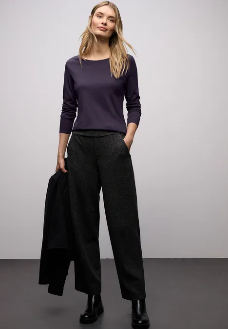 Basic Rundhalsshirt mystic purple