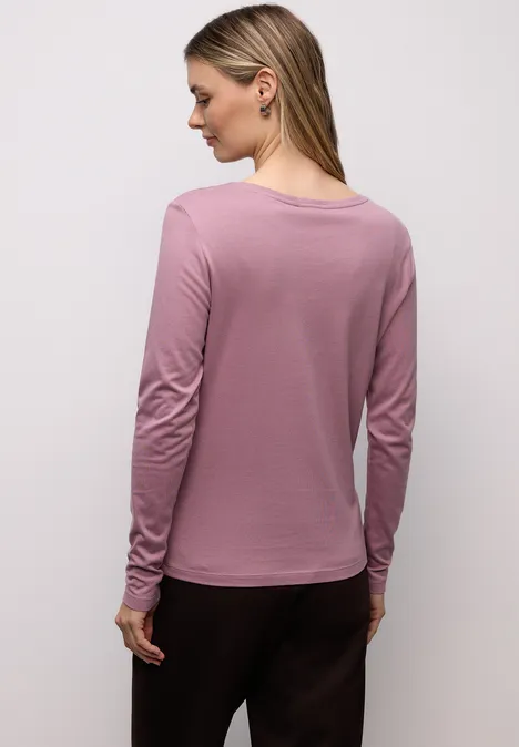 Basic Rundhalsshirt muted plum