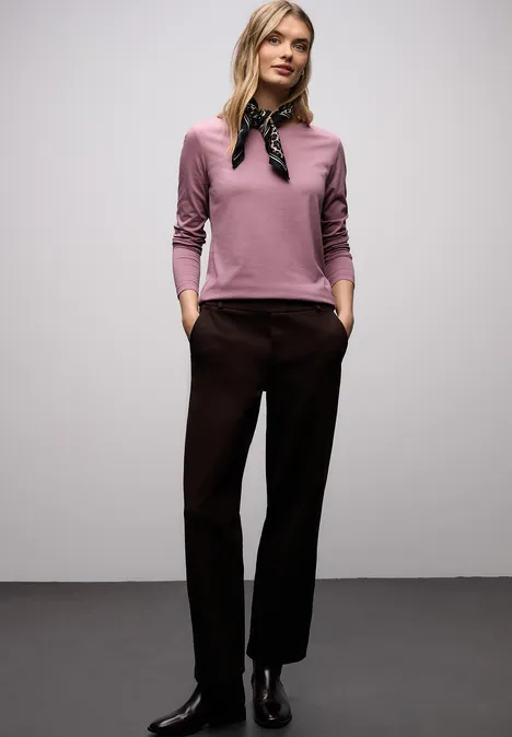 Basic Rundhalsshirt muted plum
