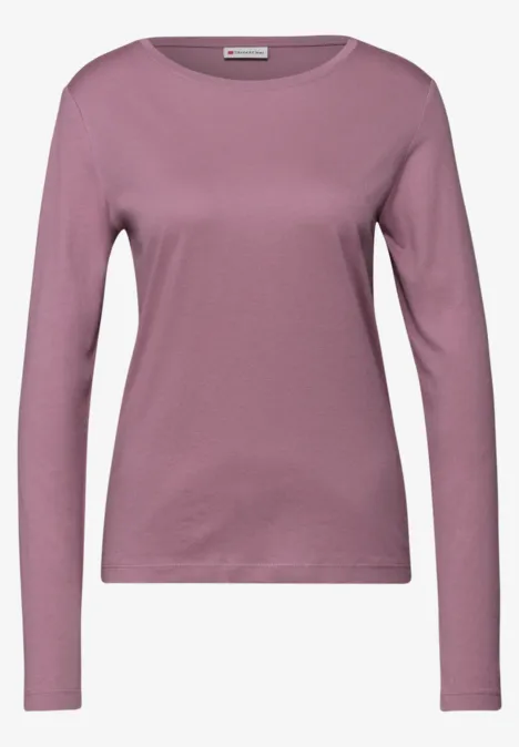 Basic Rundhalsshirt muted plum