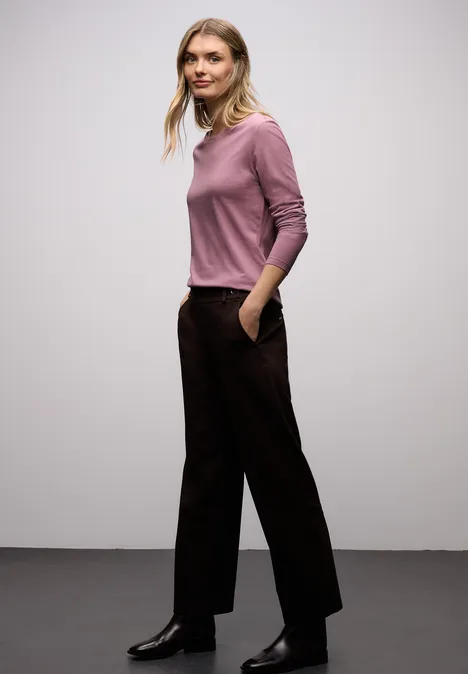 Basic Rundhalsshirt muted plum