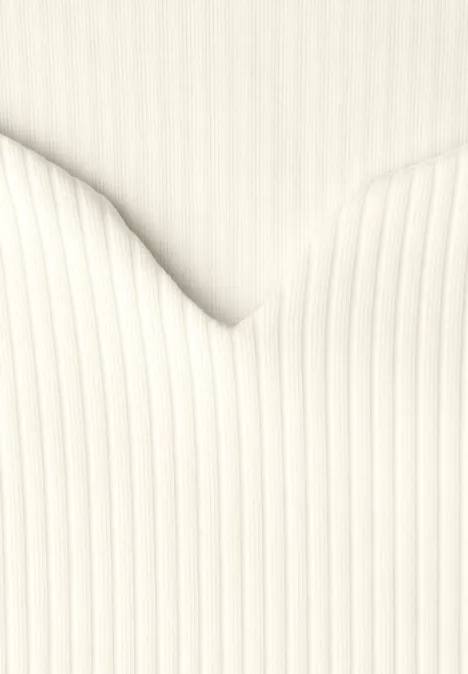 T-shirt basique avec structure côtelée off white T-shirt basique avec structure côtelée off white