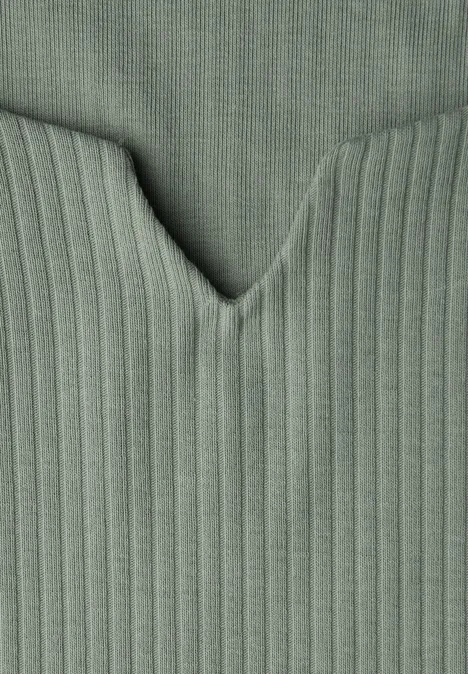 T-shirt basique avec structure côtelée dark serene green