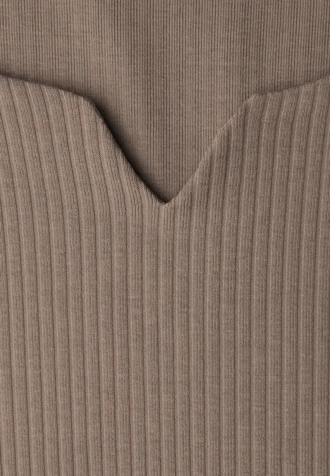 T-shirt basique avec structure côtelée null