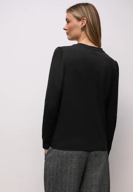 Shirt met rimpels Black