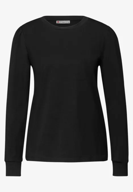 Shirt met rimpels Black