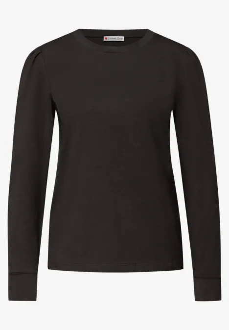Shirt mit Raffung darkest brown