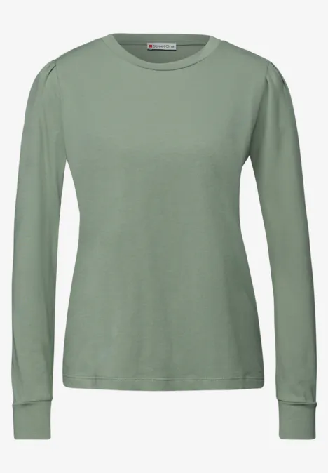 Shirt met rimpels dark serene green