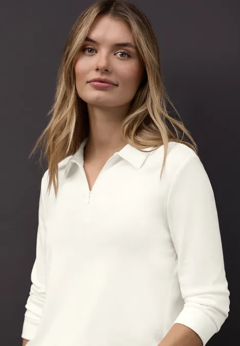 Poloshirt mit Zipper off white