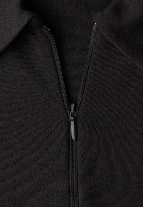 Poloshirt met rits darkest brown