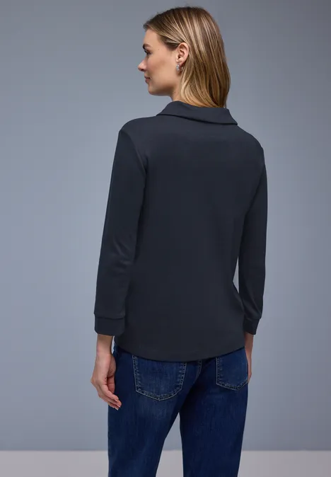 Poloshirt mit Zipper shadowed navy