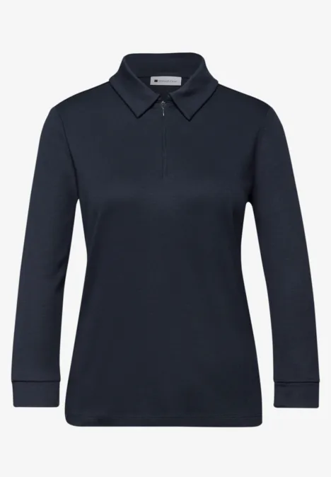 Poloshirt mit Zipper shadowed navy
