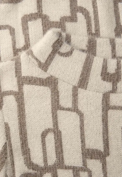 Shirt met patroon soft beige