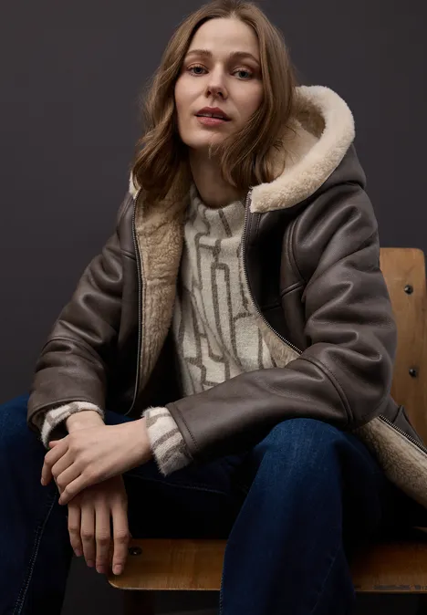 Shirt met patroon soft beige