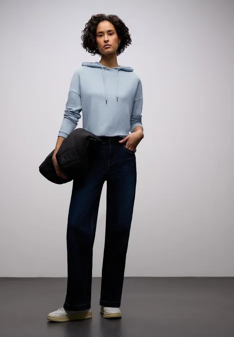 Shirt met gemêleerde capuchon frosted blue mel.