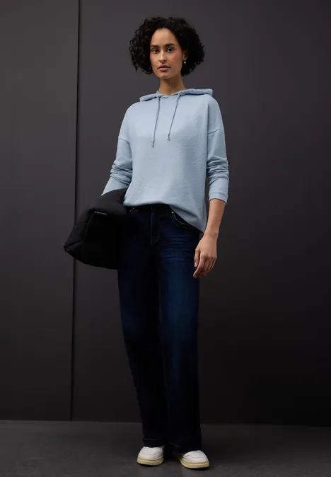 Shirt met gemêleerde capuchon frosted blue mel.