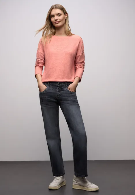 Softes Shirt mit Knöpfen striking coral mel. Softes Shirt mit Knöpfen striking coral mel.