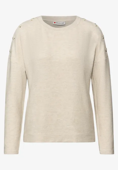 Softes Shirt mit Knöpfen cotton beige mel. Softes Shirt mit Knöpfen cotton beige mel.