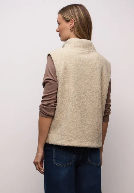 Teddy shirt met rits Soft Fawn Beige