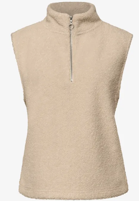 Teddy shirt met rits Soft Fawn Beige