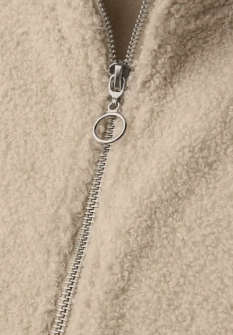 Teddy shirt met rits Soft Fawn Beige