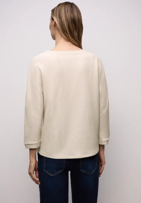 Two-Tone Strukturshirt off white