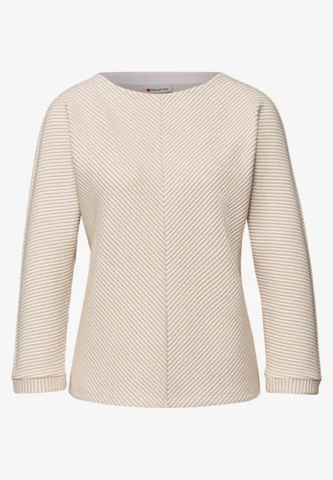 Two-Tone Strukturshirt off white