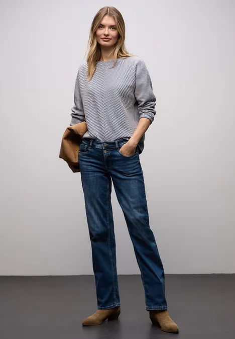 Two-Tone Strukturshirt frosted blue