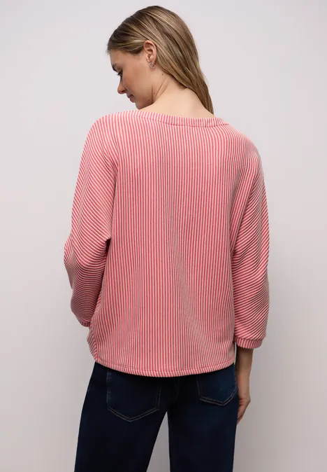 Two-Tone Strukturshirt striking coral