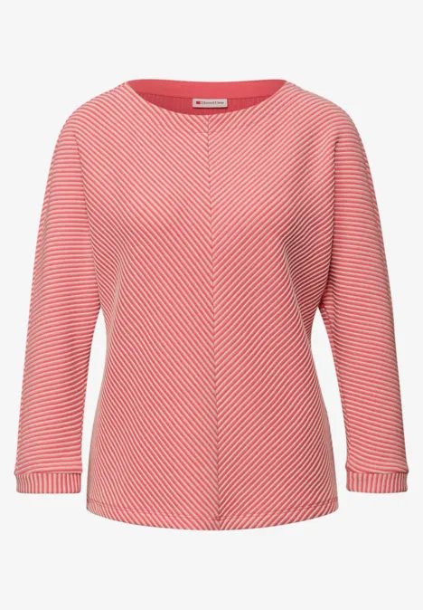 Two-Tone Strukturshirt striking coral