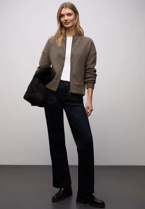 Two-Tone Strukturjacke darkest brown