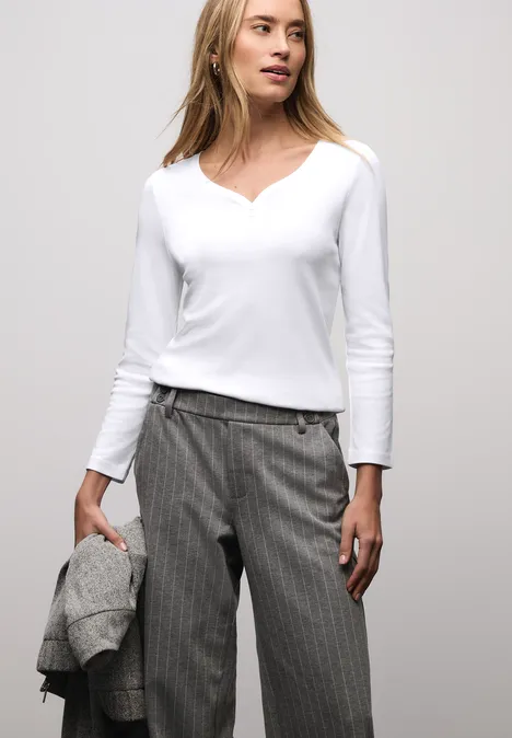 Basic Shirt mit Knopfdetail White