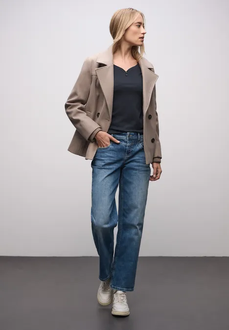 Basic Shirt mit Knopfdetail deep blue Basic Shirt mit Knopfdetail deep blue