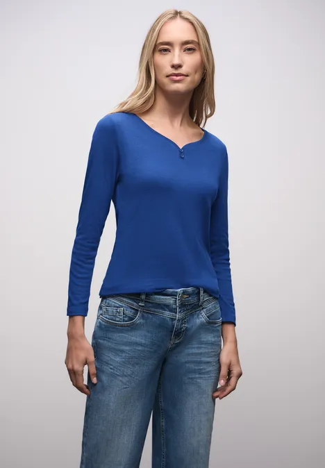 Basic shirt met knoopdetail null