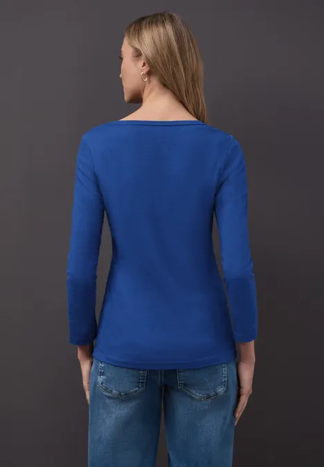 Basic shirt met knoopdetail null