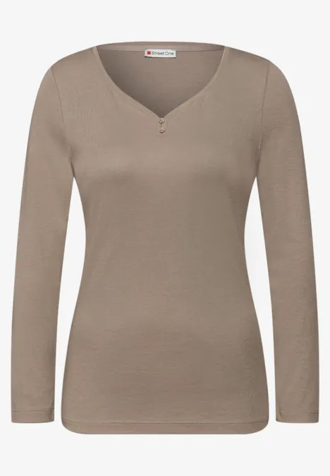 Basic shirt met knoopdetail null
