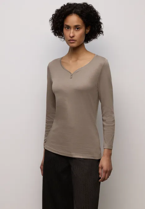 Basic shirt met knoopdetail null