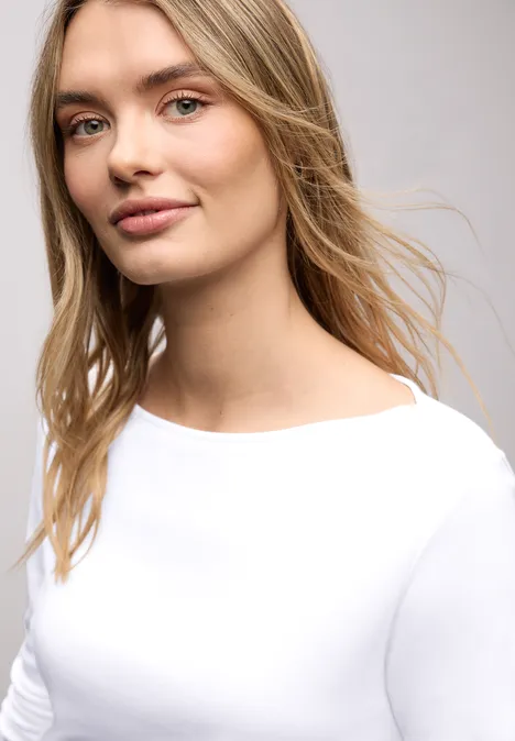 T-shirt avec détails de boutons White