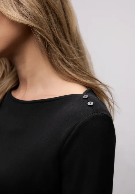 T-shirt avec détails de boutons Black