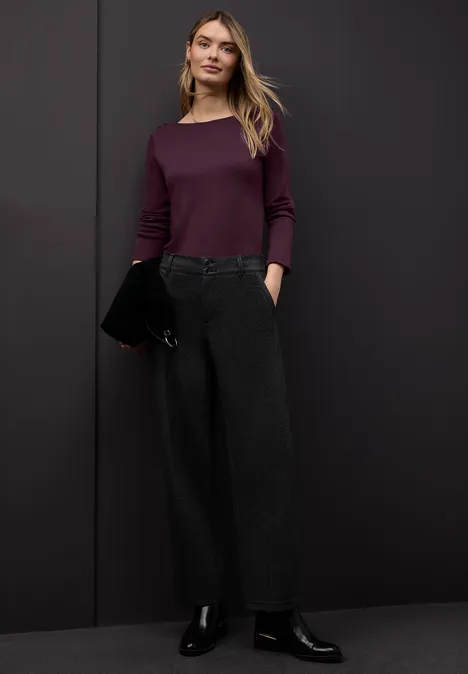 T-shirt avec détails de boutons Jazz Berry