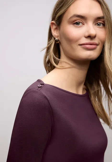 T-shirt avec détails de boutons Jazz Berry