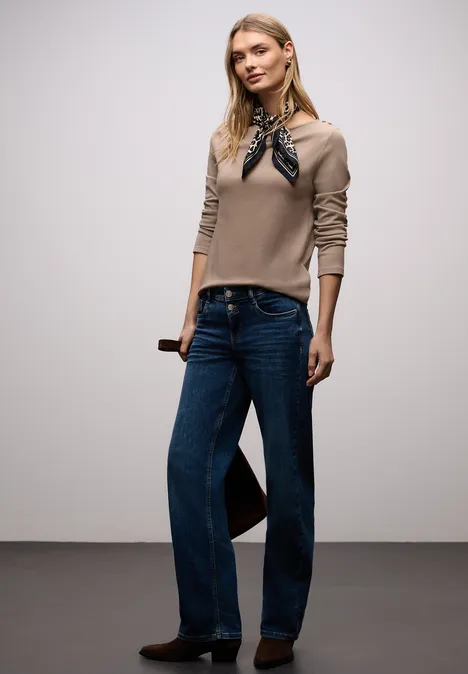 T-shirt avec détails de boutons light terra mocha