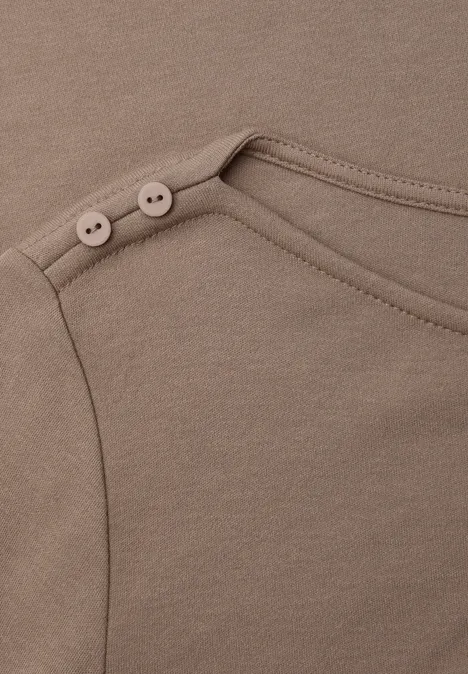 T-shirt avec détails de boutons light terra mocha