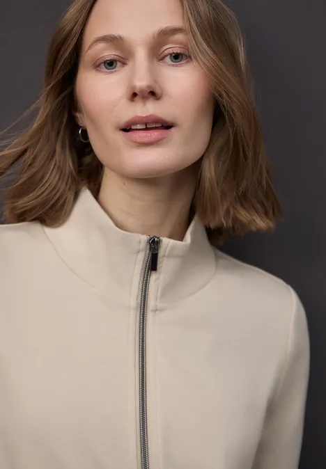 Jas met trekkoord cotton beige