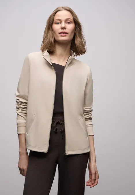 Jas met trekkoord cotton beige