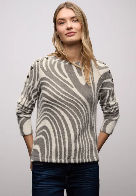Shirt met zachte gebreide look light terra mocha Shirt met zachte gebreide look light terra mocha