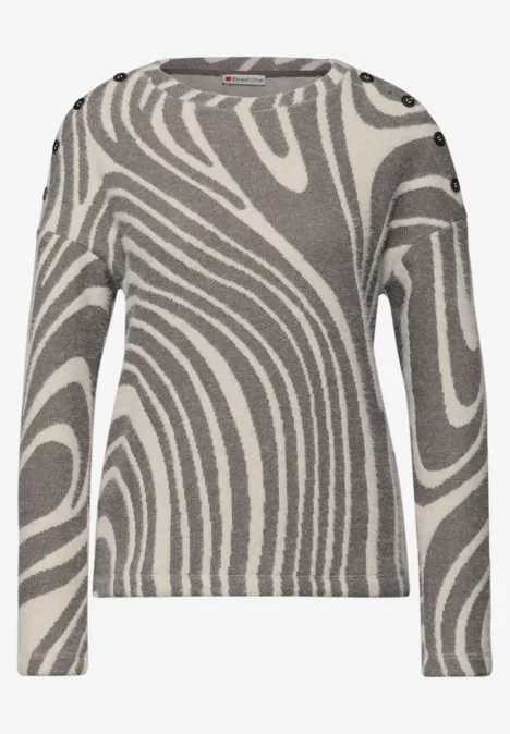 Shirt met zachte gebreide look light terra mocha Shirt met zachte gebreide look light terra mocha