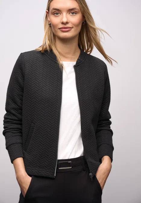 Jas met structuur Black