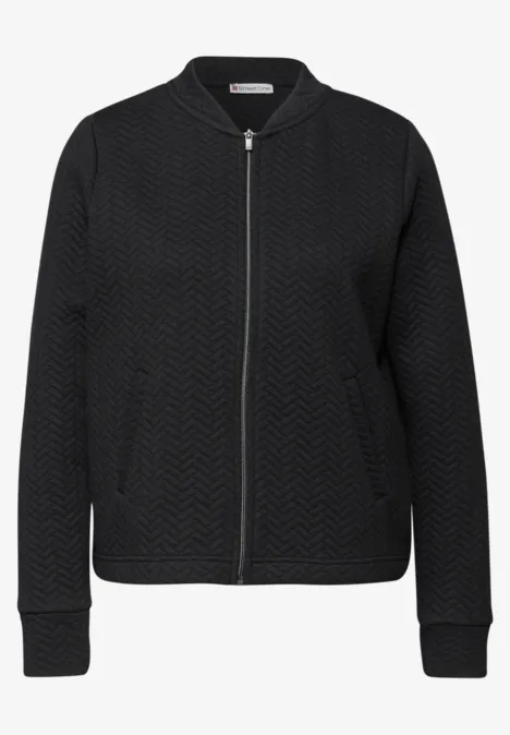 Jas met structuur Black